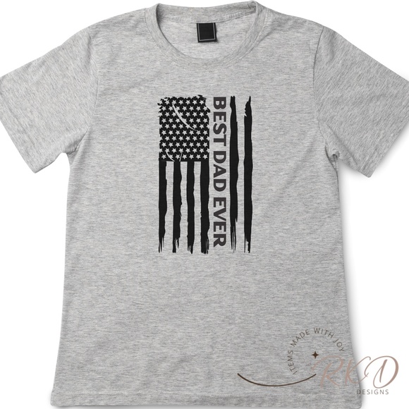 Best Dad Ever Flag T-Shirt - Picture 2 of 3
